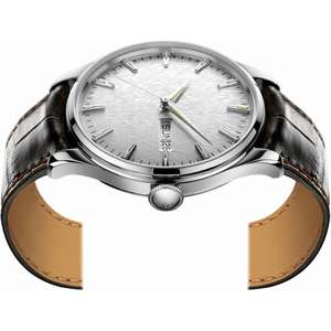 Reloj de Pulsera Personalizado OEM para Hombre, 41 mm, Esfera con Patrón Grabado, Fecha, Semana, Reloj Automático, Caja de Acero Inoxidable 316L Plateado de Primera Calidad - Product Image 3