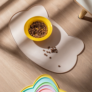 <b>Cat</b> Head Pet Placemat Waterproof Non Slip Feeding <b>Mat</b> For <b>Cat</b> Dog Food Bowl Tableware Pad Rounded Shape PH20250727 - Product Image 2
