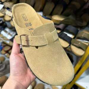 Chaussures Boken en cuir <span class=keywords><strong>de</strong></span> vachette grande taille pour garçons, semelle épaisse en liège pour usage décontracté, style classique avec embout protégé et demi-chaussons pour femmes - Product Image 2