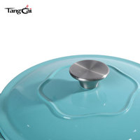 Cocotte en fonte émaillée 5QT avec deux poignées larges, grande marmite ronde, fourgonnette de cuisson, approvisionnement direct usine