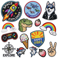 Patch brodé thermocollant personnalisé en 3D avec logo en relief, broderie animale, pour vêtements et chapeaux, fabriqué en usine certifiée