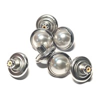 Kancing Rivet Jeans Bulat Berlapis Paduan Mutiara Poles Khusus Ramah Lingkungan, Berlapis Kain, untuk Dekorasi Pakaian dan Tas