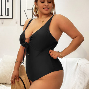 Maillot de bain une pièce Sexy, tenue de plage, col V, Sexy, bordeaux, avec fermeture à glissière sur le devant, grande taille, vêtements de maternité, nouvelle collection - Product Image 3
