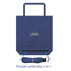 Paraguas Manual Plegable de Tres Secciones, Anti-UV, de Poliéster, Diseño Clásico, Compacto, con Bolsa de Compras, Impresión de Logotipo, Fácil de Transportar - Product Image 3
