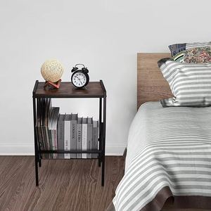 Desktop File Folder Holder Efficient Functional 2-Tiers Metal Record Player Stand With <strong>Vinyl</strong> <strong>Storage</strong> - Product Image 2