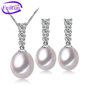 FEIRUN-Conjunto de perlas tradicionales de agua dulce, joyería de boda, juego de perlas