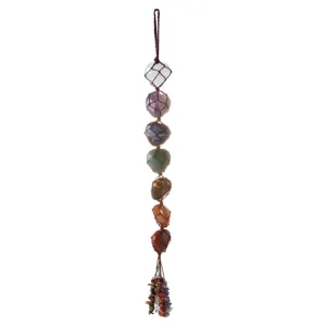 Feng Shui Chakra Pietre Set 7 Chakra Guarigione Cristalli Appendiabiti Da Parete Tumbled Pietre Preziose Nappa Appesa Ornamento Finestra Ornamento