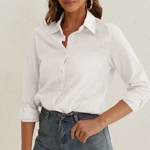 <span class=keywords><strong>Camisa</strong></span> <span class=keywords><strong>de</strong></span> Lino <span class=keywords><strong>para</strong></span> <span class=keywords><strong>Mujer</strong></span>, Personalizable con Logotipo, <span class=keywords><strong>de</strong></span> Algodón Blanco, Manga Larga, Corte Holgado, Casual, Fresca, Transpirable, <span class=keywords><strong>de</strong></span> Alta Calidad, <span class=keywords><strong>para</strong></span> Verano - Product Image 6