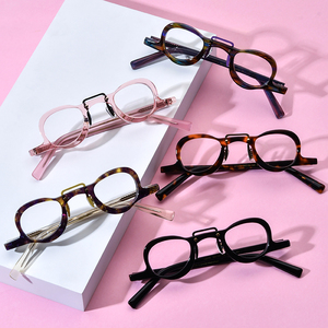 Borregls Acetate quang học kính khung phụ nữ 2025 thiết kế mới cổ điển nhỏ hình bầu dục Kính mắt Retro cảnh tượng quang học kính 19175 - Product Image 2