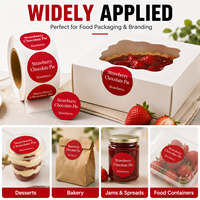 Étiquettes personnalisées imprimées pour sauce chocolat fraise, autocollantes de précision pour emballage de desserts de boulangerie avec impression couleur intégrale
