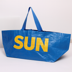 Large Custom Logo PP Woven Shopping <b>Bag</b> Heavy Duty Reusable Tote for Travel Storage Organizer Eco Friendly <b>Carry</b> <b>Bag</b> Foldable - Product Image 2