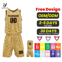 Desain Jersey Bola Basket Kuning DCY Hitam Emas Custom Nama Jersey Celana Pendek Spandex/Polyester Heat-Transfer Bola Basket