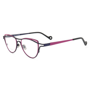 7758 todo titanio moda de lujo en forma de gato Marco de gafas ópticas nuevo patrón sólido grande siete colores personalidad única ojo de gato - Product Image 2