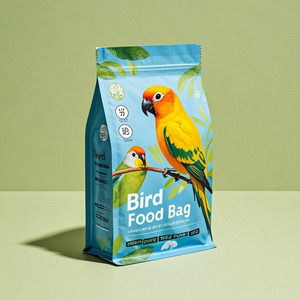 Stampa personalizzata Design all'ingrosso sacchetti riciclabili per uso alimentare uccelli pappagallo piccione pappagallo mangime per animali domestici Stand up fondo piatto sacchetto di imballaggio - Product Image 2