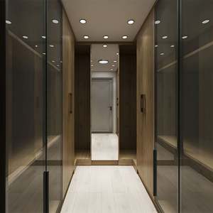 <b>Wood</b> Grained <b>Wardrobe</b> Furniture Melamine with Glass Door Panel Foshan Factory - Product Image 3