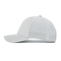 Casquette de baseball à séchage rapide avec logo personnalisé, imperméable, perforée au laser, respirante, 6 panneaux, pour le golf et le sport