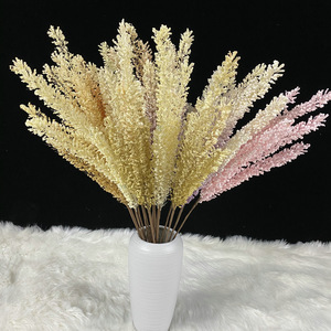 Flores Artificiales Queyiyi, Hierba de Cola de Zorro, Bonsái, Espigas de Mijo y Cañas, Decoración de Bodas, Arreglo Floral Seco Realista - Product Image 1