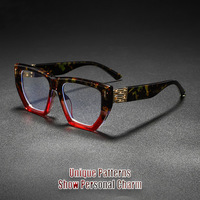 Montures de lunettes de lecture anti-lumière bleue de haute qualité, surdimensionnées, carrées, style influenceur, avec blocs de couleur larges et tendance