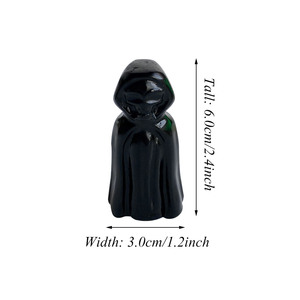 Vendita calda naturale intagliato a mano artigianato di cristallo fantasma pietra di guarigione nera ossidiana opalite fantasma con mantello cappotto per la decorazione - Product Image 6