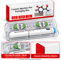 Boîte d'emballage personnalisée pour stylo injecteur avec plateau en PVC transparent, carton pliable imprimé pour kit de stylo médical, emballage pharmaceutique