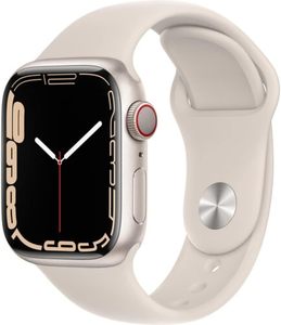Per <span class=keywords><strong>Apple</strong></span> <span class=keywords><strong>Watch</strong></span> Serie 7 (<span class=keywords><strong>GPS</strong></span> 41mm) Display AMOLED Quadrato, Cassa in Alluminio Starlight con Cinturino Sport Starlight Regular (Ricondizionato) - Product Image 3