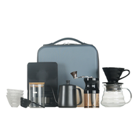 Kit de Démarrage Café & Thé Populaire Allan Vintage Noir pour Cafetière à Filtre, avec Sac de Voyage Familial – Idéal pour les Amateurs de Café