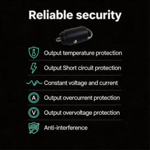 Chargeur de voiture 12-24V USB C Type A, adaptateur allume-cigare noir - Product Image 4