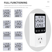 Compteur d'énergie numérique à grand écran LCD prêt à être expédié, testeur de tension, testeur d'électricité, compteur de puissance avec rétroéclairage
