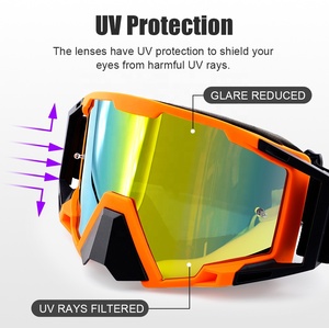 משקפי אופנוע מתכווננים לרכיבה באנדורו עם מסגרת TPU להגנה מפני קרינת UV400 לאופנועי שטח, קוואד וטרקטורונים - Product Image 5