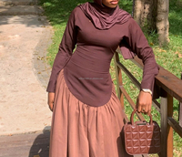 Robe Abaya de Soirée Élégante Willson pour Femmes, Kaftan Taille Haute avec Poches, Dubai Polyester Coton Brodé Droit Modeste Islamique