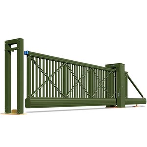 Custom-Colored Automatic Aluminum Cantilever Sliding <b>Gates</b> for Outdoor Entry for Commercial Villa School Hospital Industrial - Product Image 1