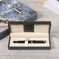 Boîte à stylos publicitaire en cuir Pu noir, avantages pour les employés de vente, étui à stylos à plume