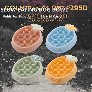 ELE-GATE Plato de Silicona con Forma de Piña para Mascotas, Plato de Alimentación Lenta para Perros y Gatos, Antideslizante, Fácil de Limpiar, Diseño Bonito - Product Image 2