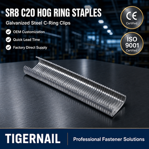 Agrafes robustes de qualité industrielle SR8 C20 <span class=keywords><strong>pour</strong></span> sièges de voiture, matelas, gabions et clips de fermeture de treillis métallique - Product Image 2