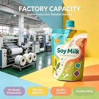 Pochettes souples personnalisées écologiques pour lait de soja et shampoing, avec bec verseur, qualité alimentaire, anti-fuite, pour liquides, OEM ODM 100ml 250ml 500ml 1L