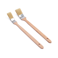 Pinceau à manche en bois courbé pour brosses de nettoyage de radiateur de traitement mural