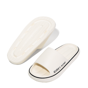 Queey Home Women Beige EVA <b>Slide</b> Sandals Open Toe Anti-Slippery Summer Indoor Slippers PU Upper Solid Color - Product Image 1