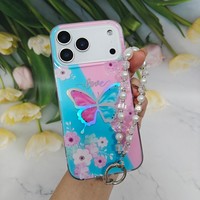 Étui de luxe pour téléphone portable iPhone 17 Pro Max 16 15 14 13 12 11 7 6, pochette mignonne pour Samsung Oppo avec dragonnes pour Redmi