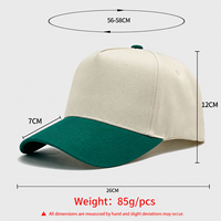 Gorra de Béisbol Estructurada de 5 Paneles en Dos Tonos, 100% Algodón Twill, Visera Curva, Bordado 3D, Ajustable, Transpirable, Unisex, Deportiva