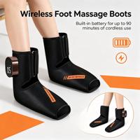 Bottes de massage des pieds sans fil à chaleur et vibrations, 3 niveaux de chauffage et de vibration, rechargeables par USB, masseur des pieds à tissus profonds pour la relaxation