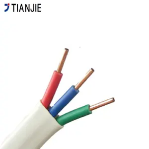 BVVB 3Core Flat twin sheath Solid Copper Conductor house wiring electric cables and wires 300/500V 450/750V