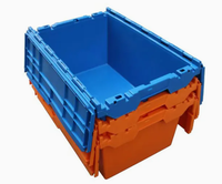 Conteneurs de stockage et de déménagement en plastique écologiques pour la logistique industrielle, avec couvercles intégrés, vente en gros par les fabricants