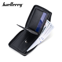 Portefeuille court rétro pour homme, style européen et américain, anti-magnétique, avec fermeture éclair, porte-monnaie, porte-billets RFID, en PU léger