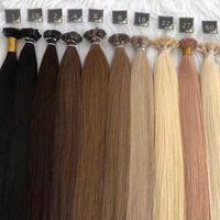 Extensions de cheveux 100% naturels, Double épaisseur, 12a, 100 grammes, vierges, blondes 613, kératine, pré-collées, pointes plates et fines