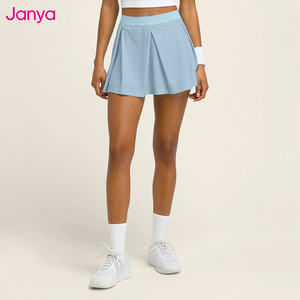 Janya ropa deportiva informal de secado rápido cintura alta 2 en 1 bolsillo pantalones cortos falda para correr plisada Mini falda de tenis de Golf para mujer - Product Image 3