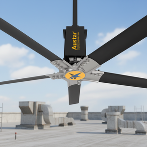 Austar AS125 High Volume Industrial Ceiling Fan Aluminum Alloy Blades Dual Voltage 415V 230V Efficient Air Circulation for Large - Product Image 4