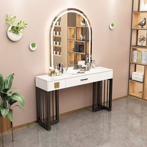 Hair Salon <b>Mirror</b> and Tool <b>Table</b> Hair Care <b>Mirror</b> <b>Table</b> Stand Integrated Tool Stand Bedroom Dressing <b>Table</b> With <b>Mirror</b> - Product Image 4