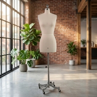 Mannequin Femme Ajustable en PU Beige, Fourniture d'Usine, Forme Professionnelle pour Couturière, Idéal pour Atelier de Confection