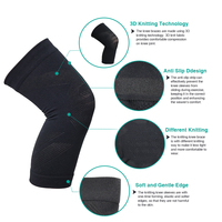 Grosir Profesional Plus Size 3D Knitting Soft Lightweight Leg Knee Joint Compression Sleeve Elastis Bernapas untuk Olahraga