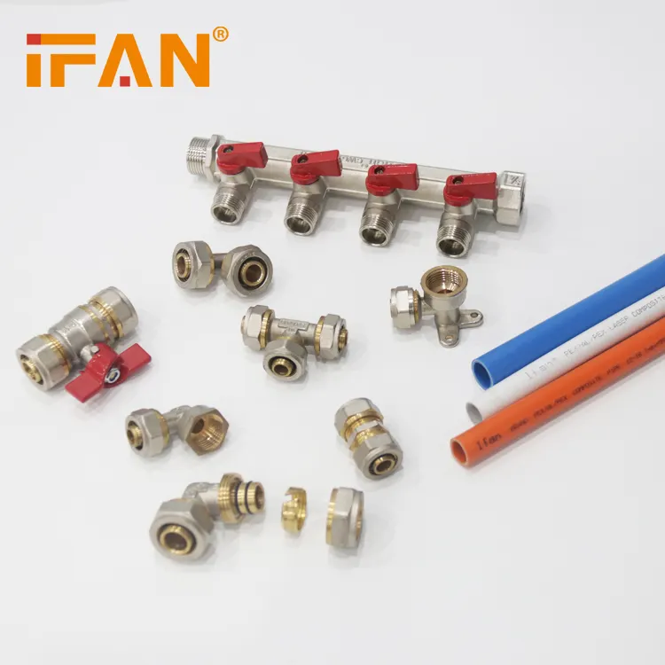 High Quality Brass Manifold Adapters 16MM 20MM Valves PEX Compression Pipe Fitting For Underfloor Heating System